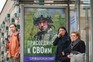 A Moscow bus stop shows an ad for military conscription.