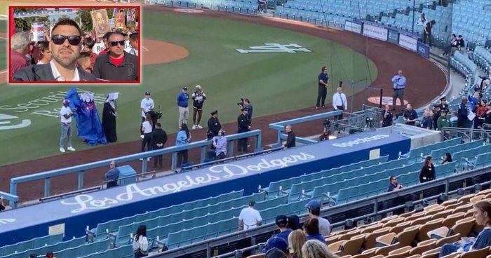 Dodger Stadium nearly empty as thousands protest 'Christ-mocking